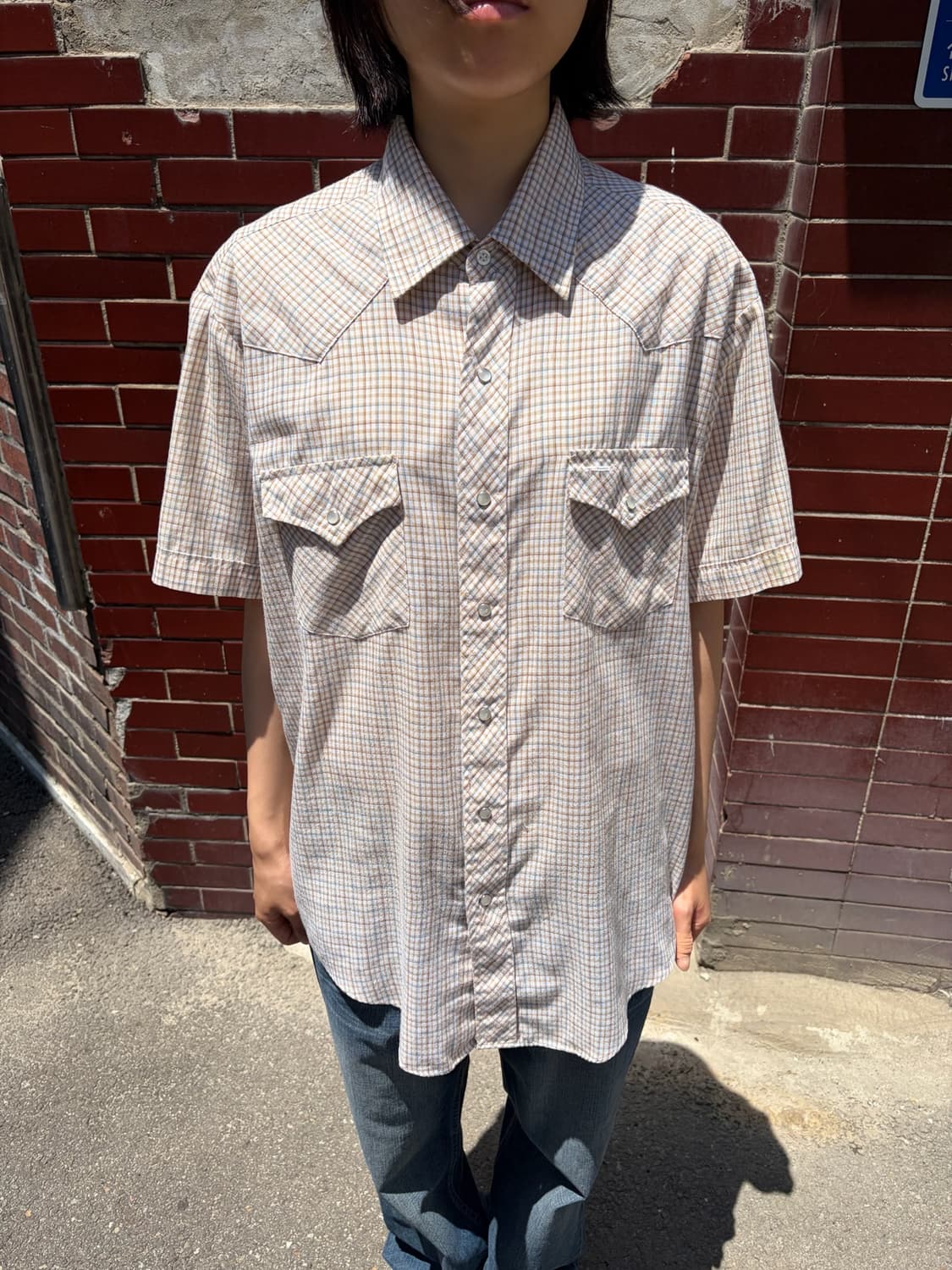 COUNTRY SHIRT WORKS 체크 반팔 셔츠 XL 상품이미지1
