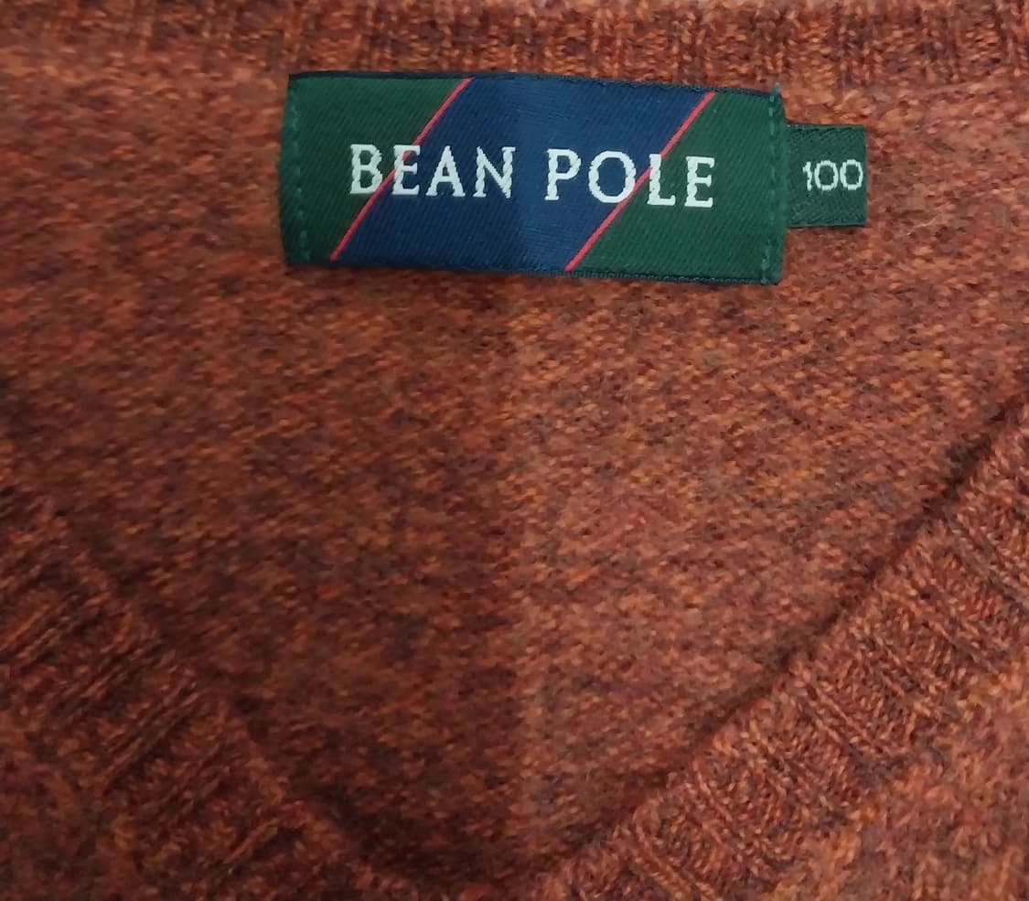 빈폴 V넥 니트 오렌지 브라운 100 상품이미지2