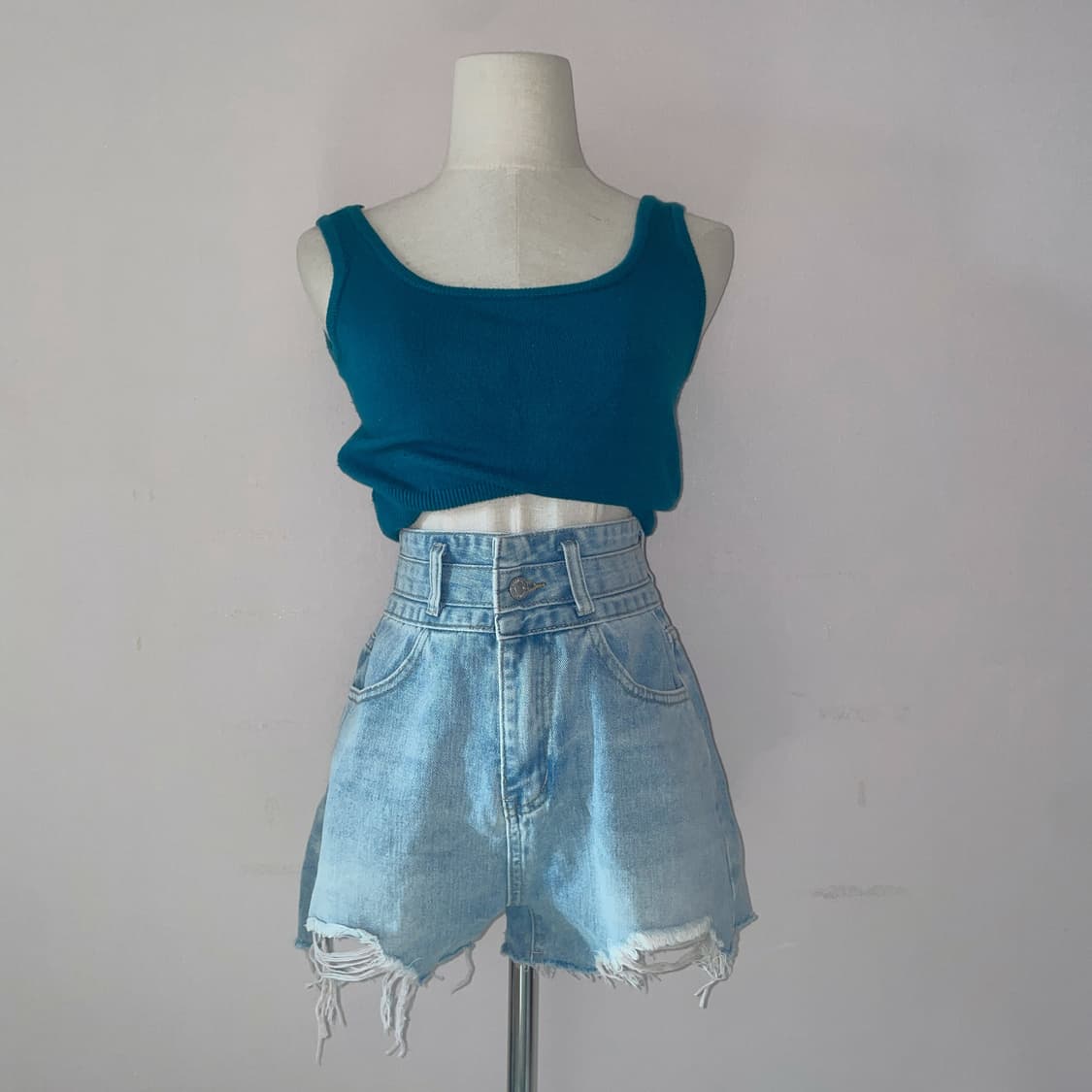 빈티지 나시 모리 나시 히피그런지 사와코 하구미 니트 나시 크롭 나시 상품이미지2