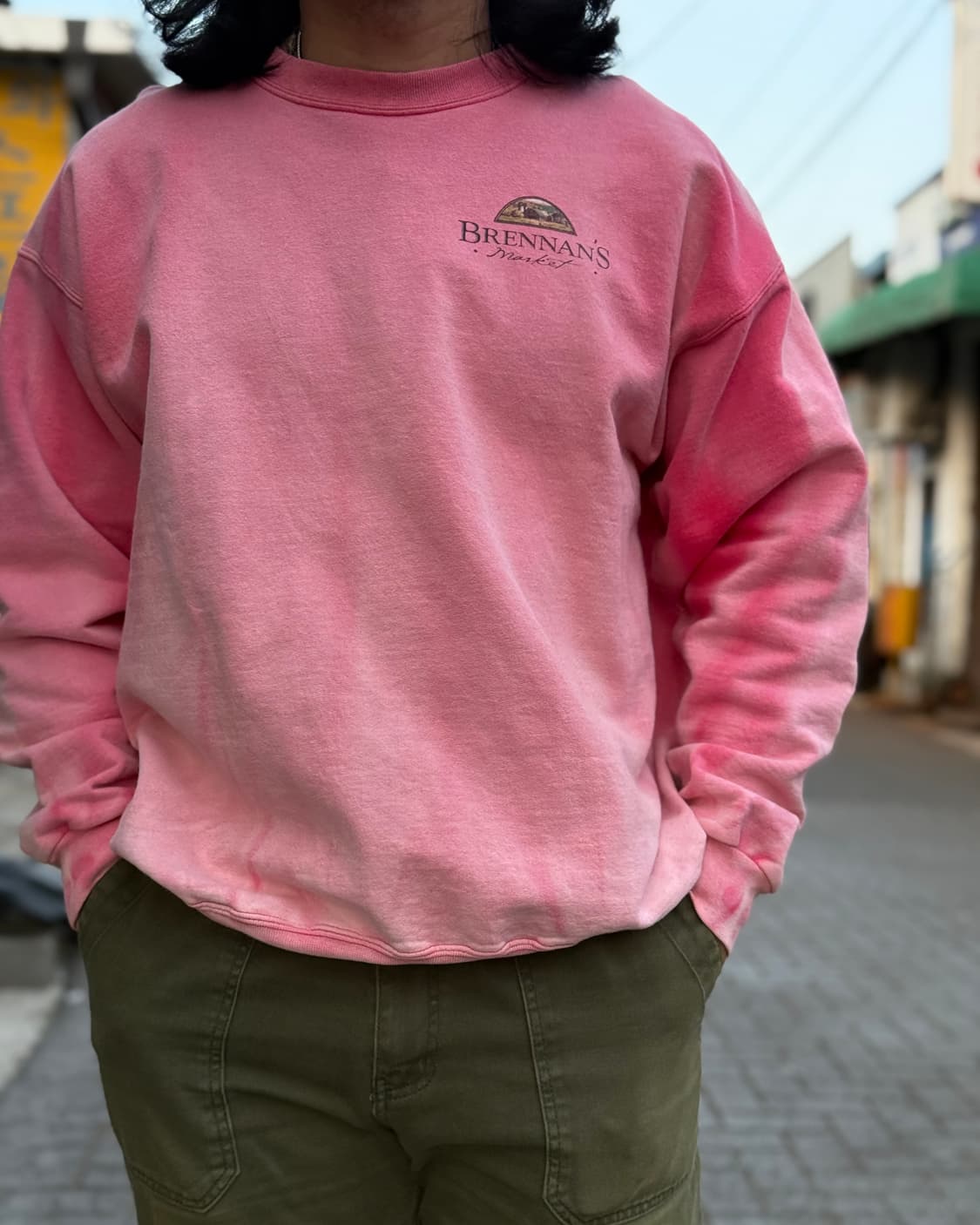 90‘s 헤인즈 Brennan's 그래픽 패디드 스웻셔츠 L(42-44) 상품이미지7