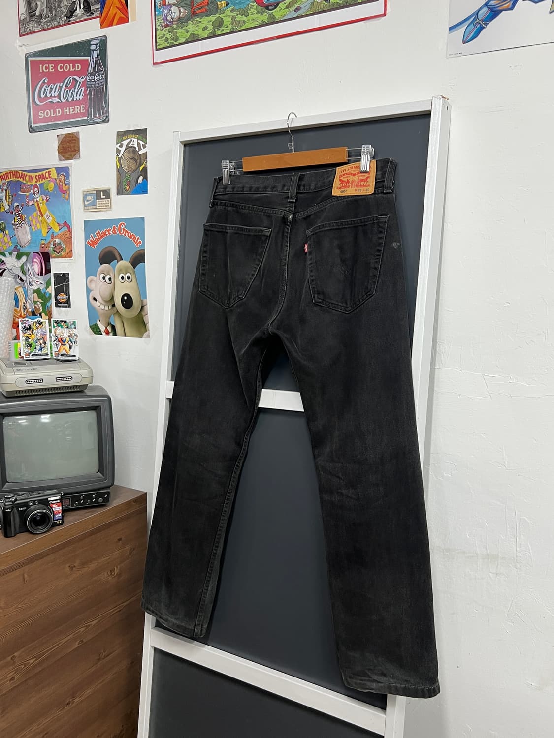 리바이스 505 레귤러 스트레이트 흑청 블랙 데님 팬츠 상품이미지1