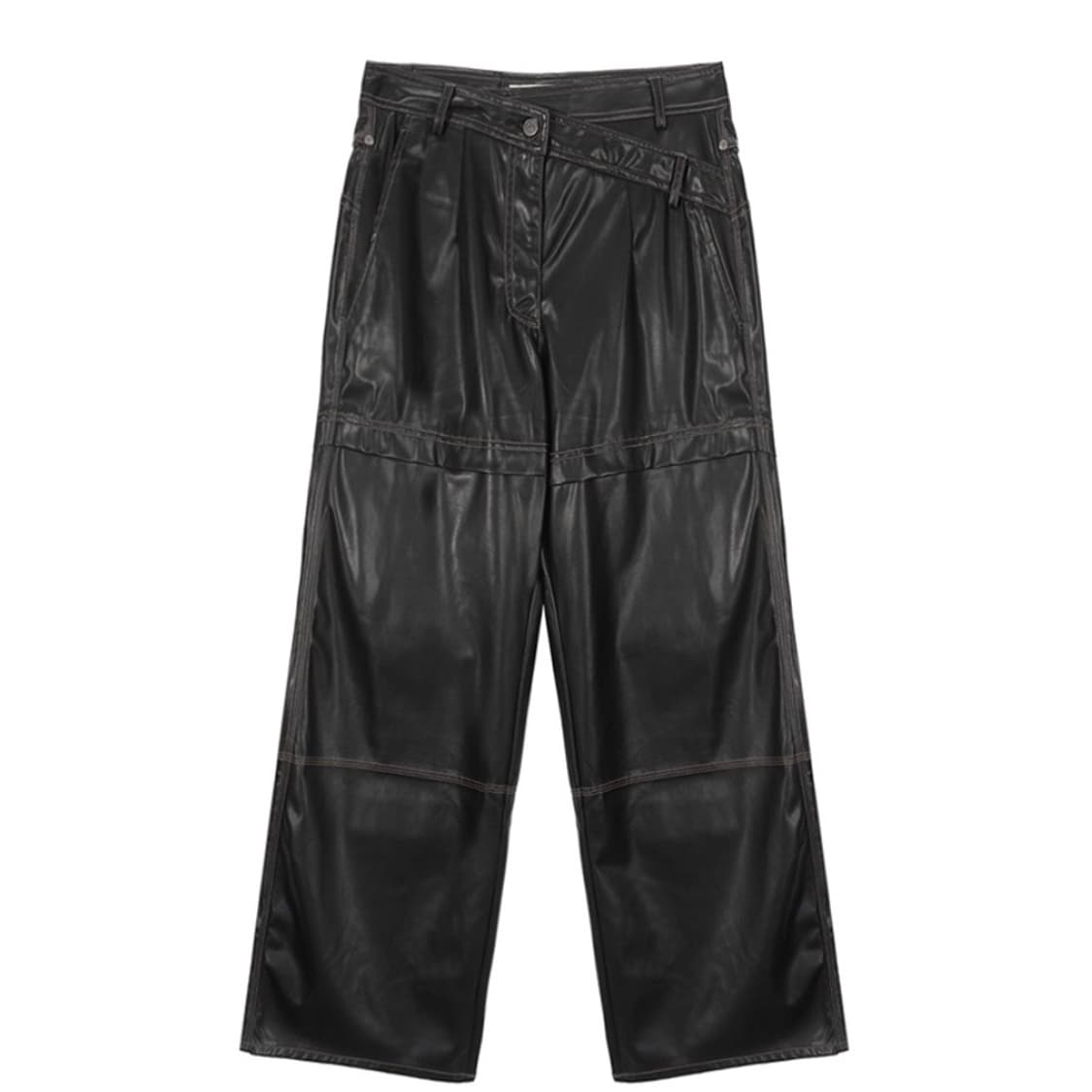 WAIST UNBALANCED LEATHER PANTS 상품이미지1