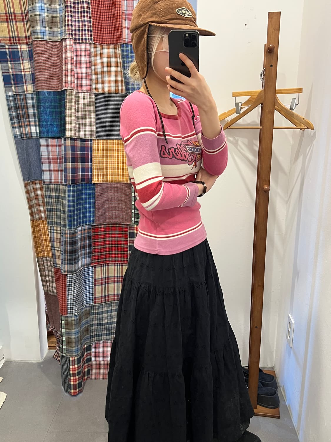 히스테릭글래머 빅로고 핑크 스트라이프 롱슬리브 상품이미지3