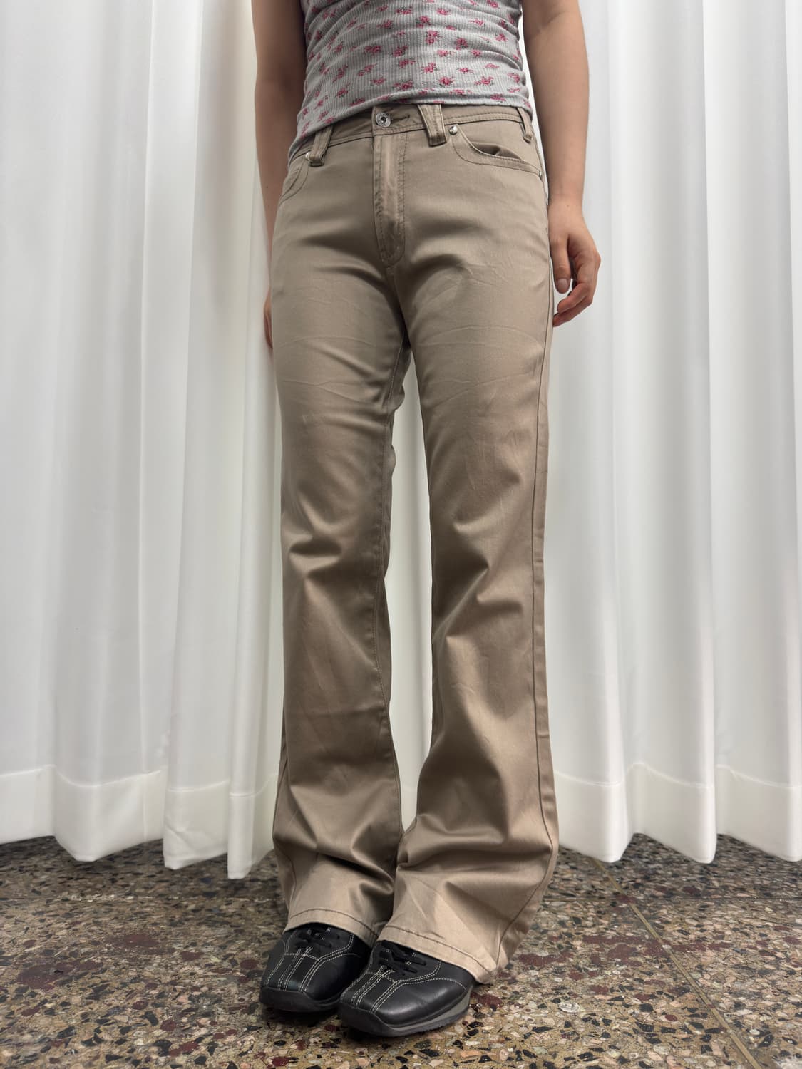 beige cotton pants 상품이미지2