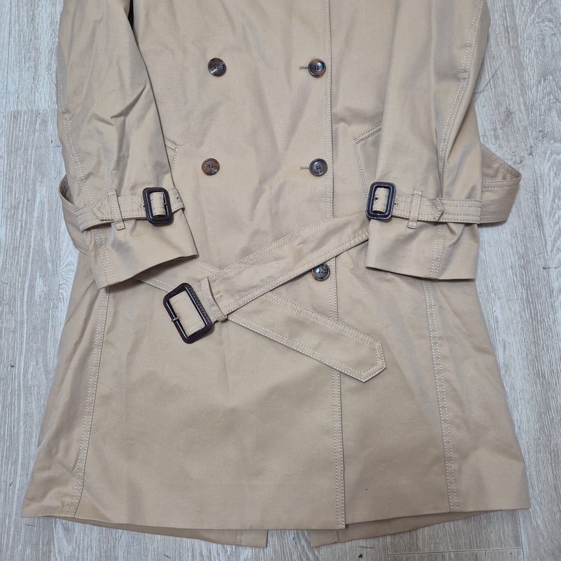 KEITH 키이스 베이지 코튼 더블 트렌치코트 상품이미지3