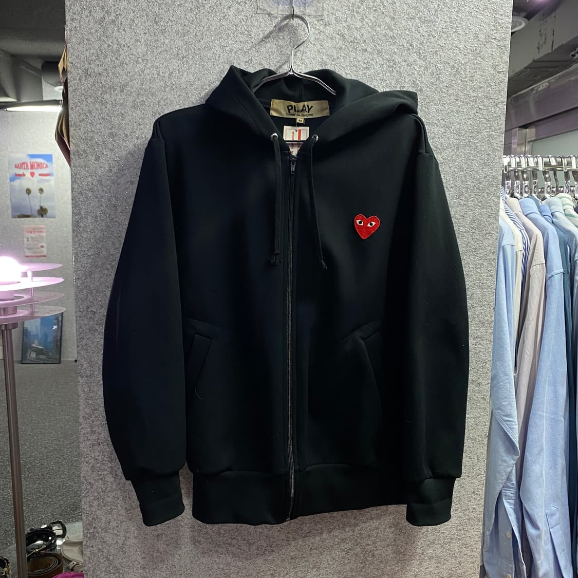 꼼데가르송 스몰로고 블랙 후드집업 B3440 상품이미지2