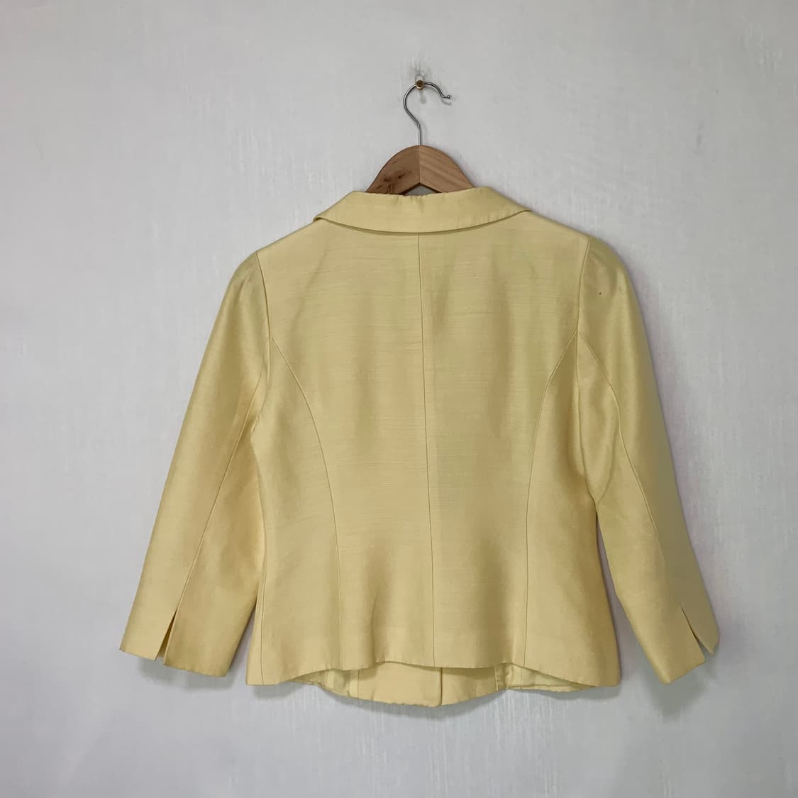 LANVIN 랑방 빈티지 실크 혼방 여성 버튼 자켓 라이트옐로우 상품이미지4