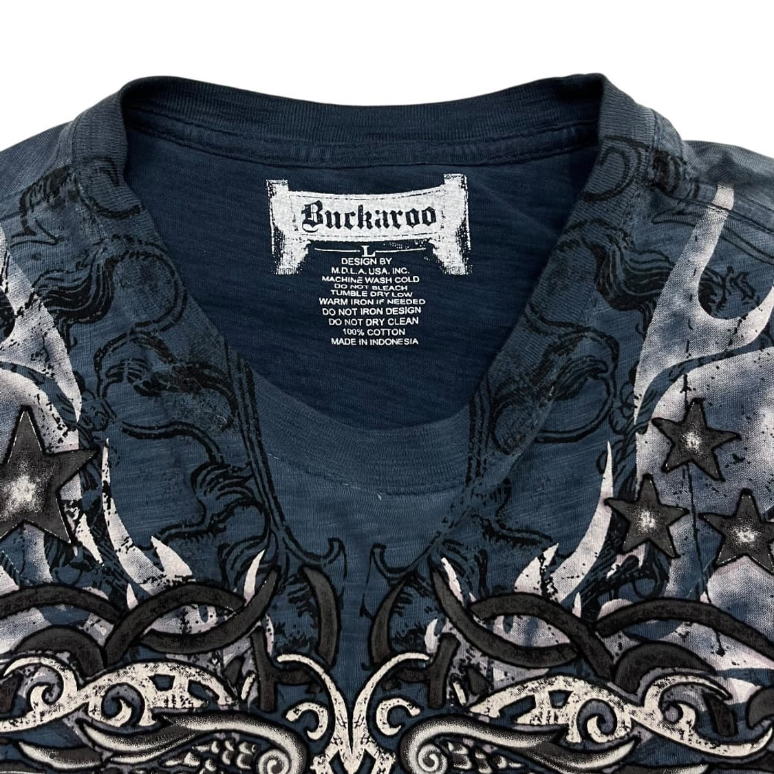 버커루 스타 프린팅 락시크맛 딥블루 반팔 L 상품이미지6