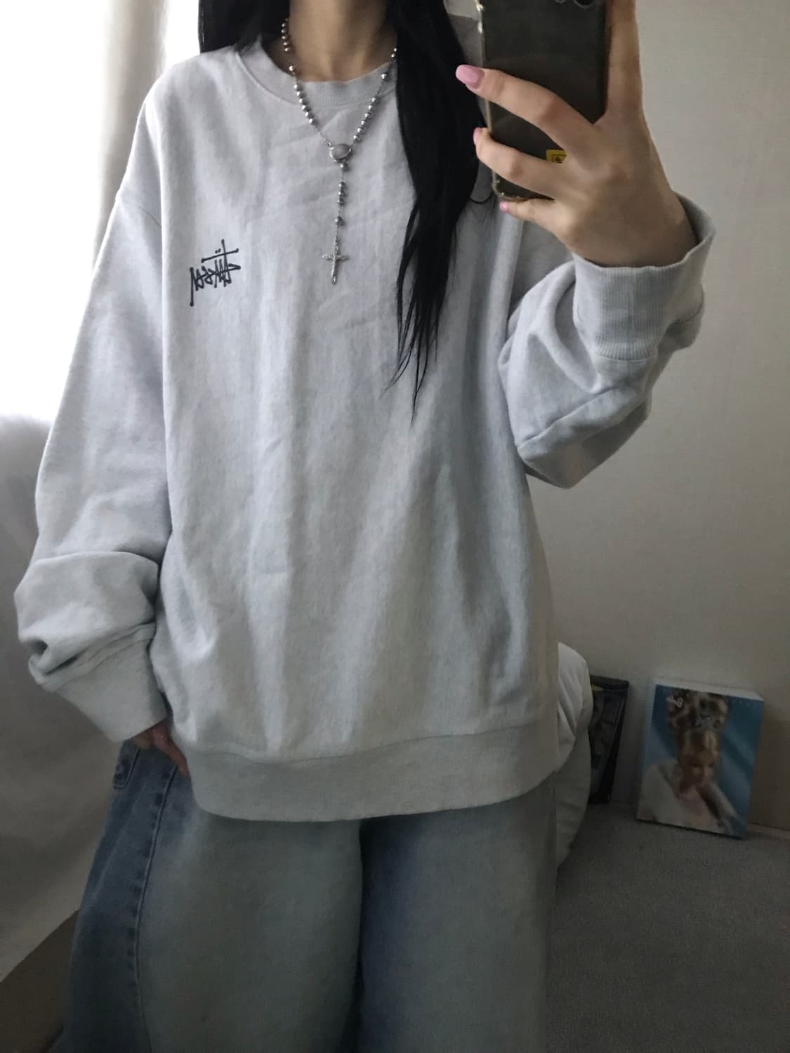 스투시 멜란지 빅로고 맨투맨 상품이미지6