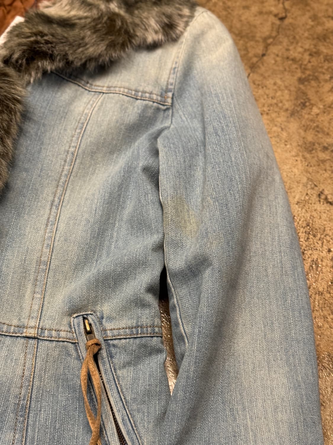 44-55 ) JPN Fur Denim Jacket 상품이미지5