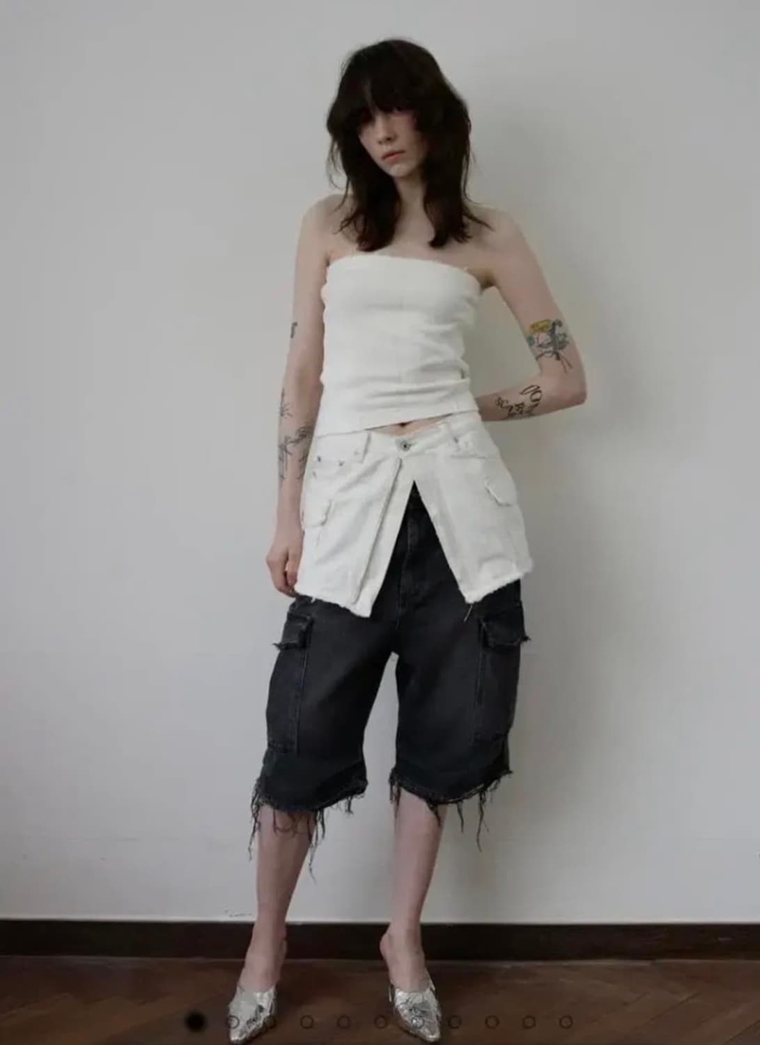 에스이오 카고 데님 숏팬츠 반바지 상품이미지1