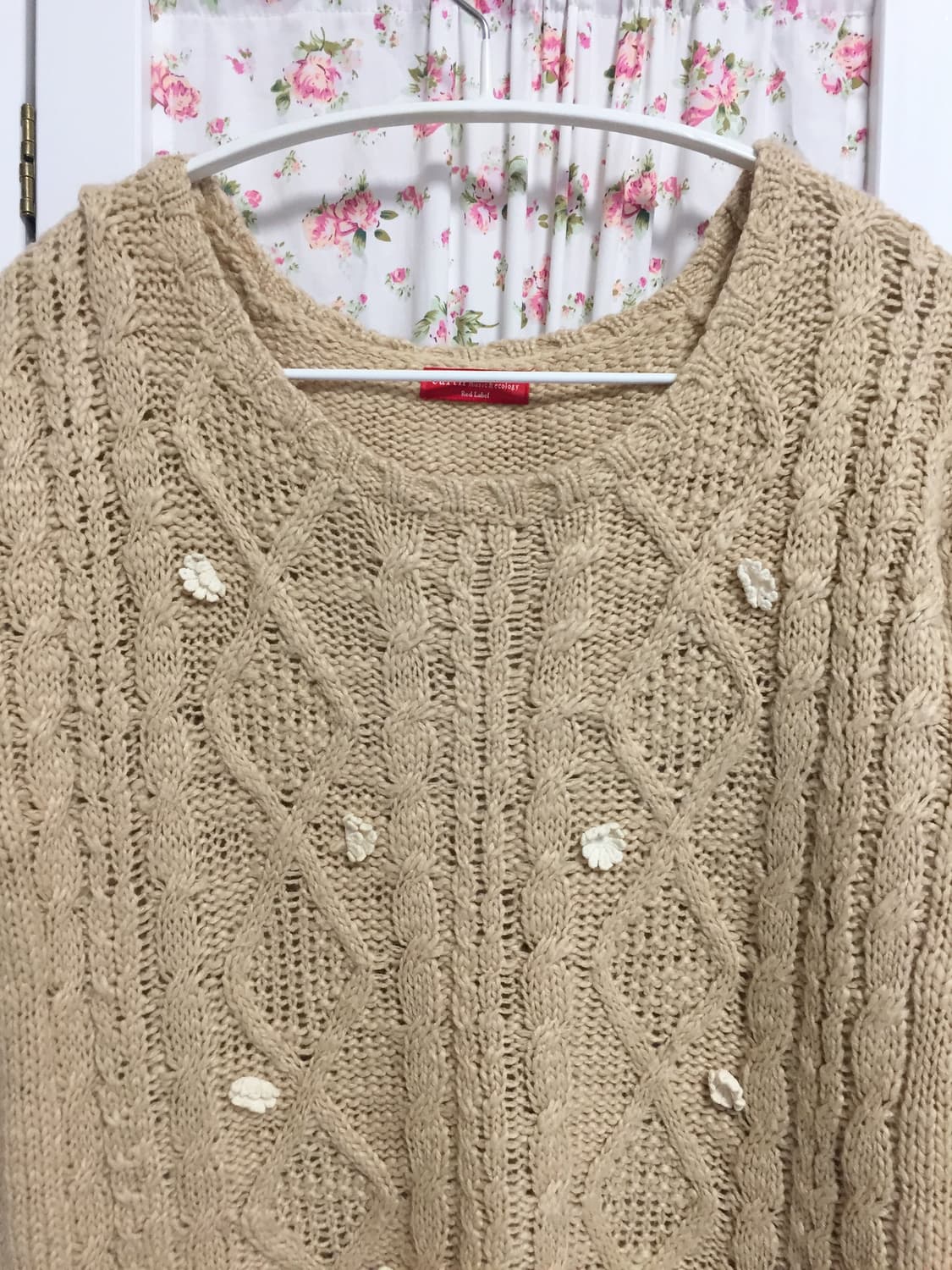 빈티지 어스뮤직 레드라벨 꽃 니트 상품이미지2
