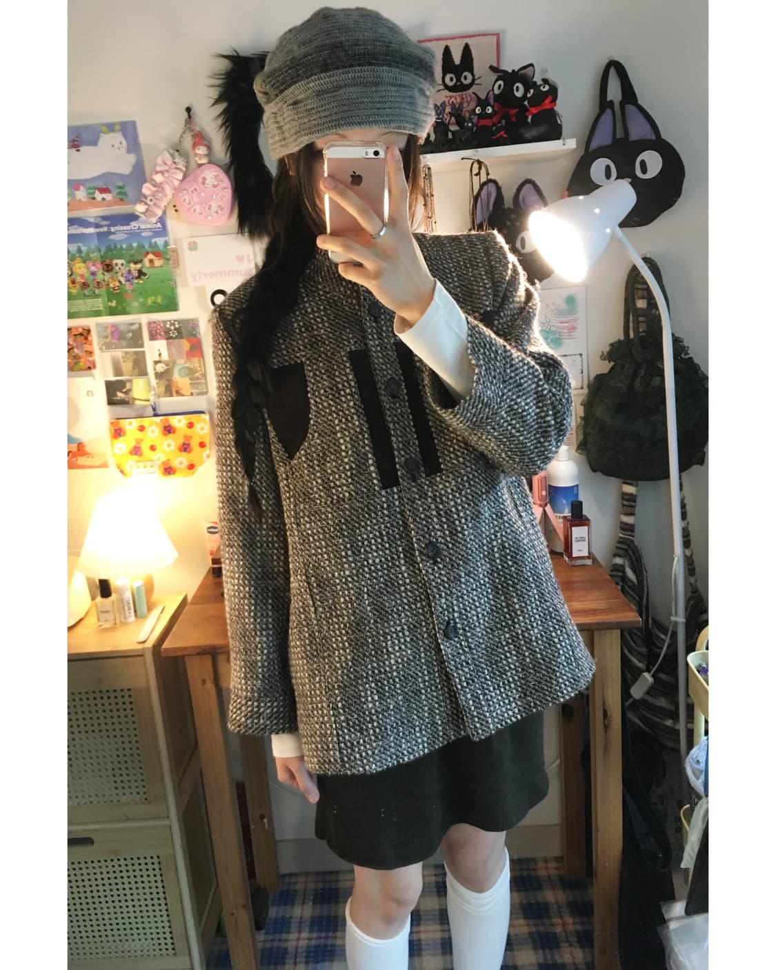 VINTAGE TWEED STAND JACKET BROWN 상품이미지1