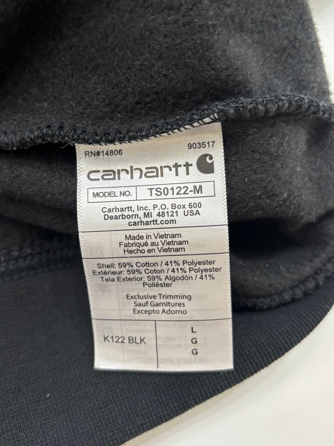 Carhartt 칼하트 블랙컬러 후드집업 상품이미지7