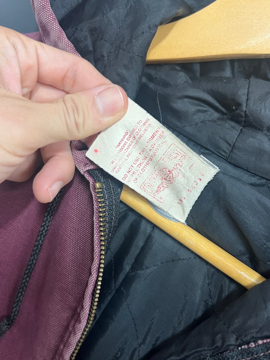 칼하트 90s OG 오리지널 버건디 JQ246액티브 워크 자켓 상품이미지5
