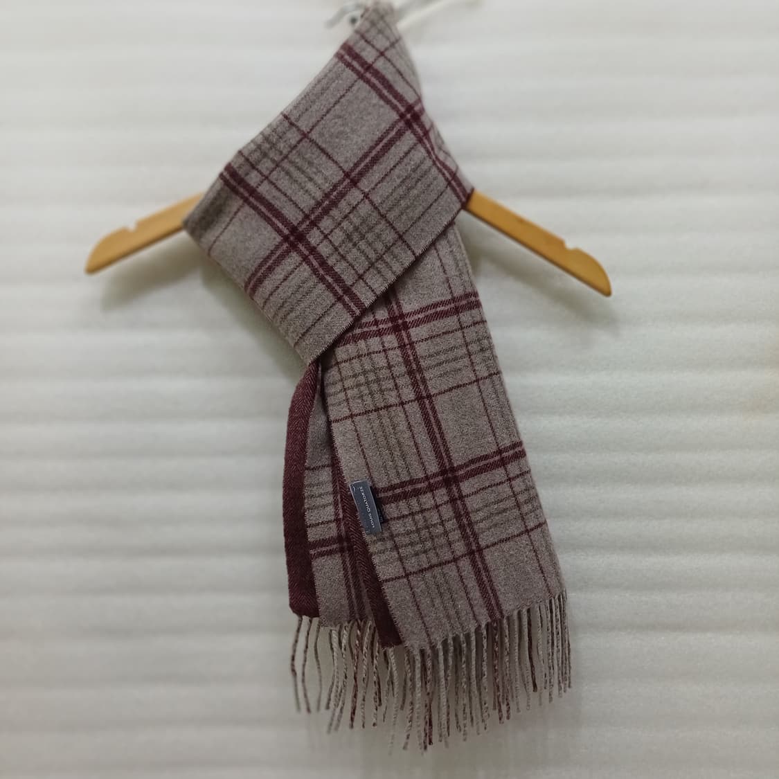 루이까또즈 남성 순 캐시미어 체크 헤링본 머플러 거의새것 사랑봉봉 상품이미지1