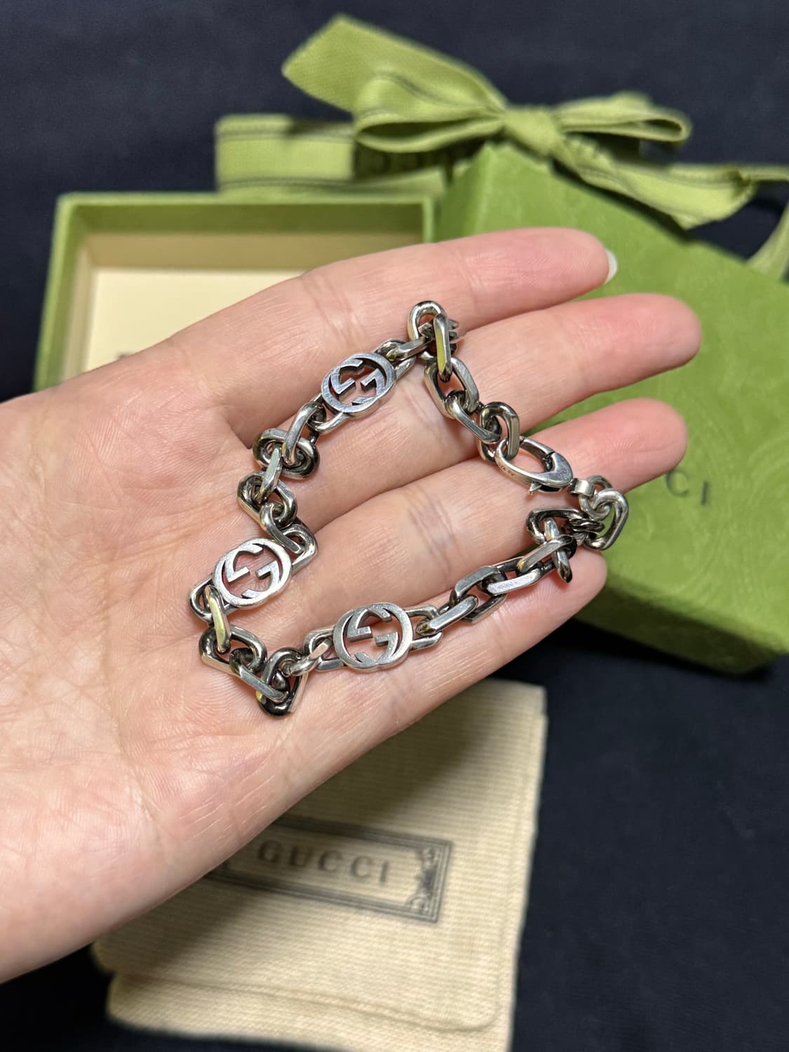 구찌 인터로킹 체인 팔찌 상품이미지2