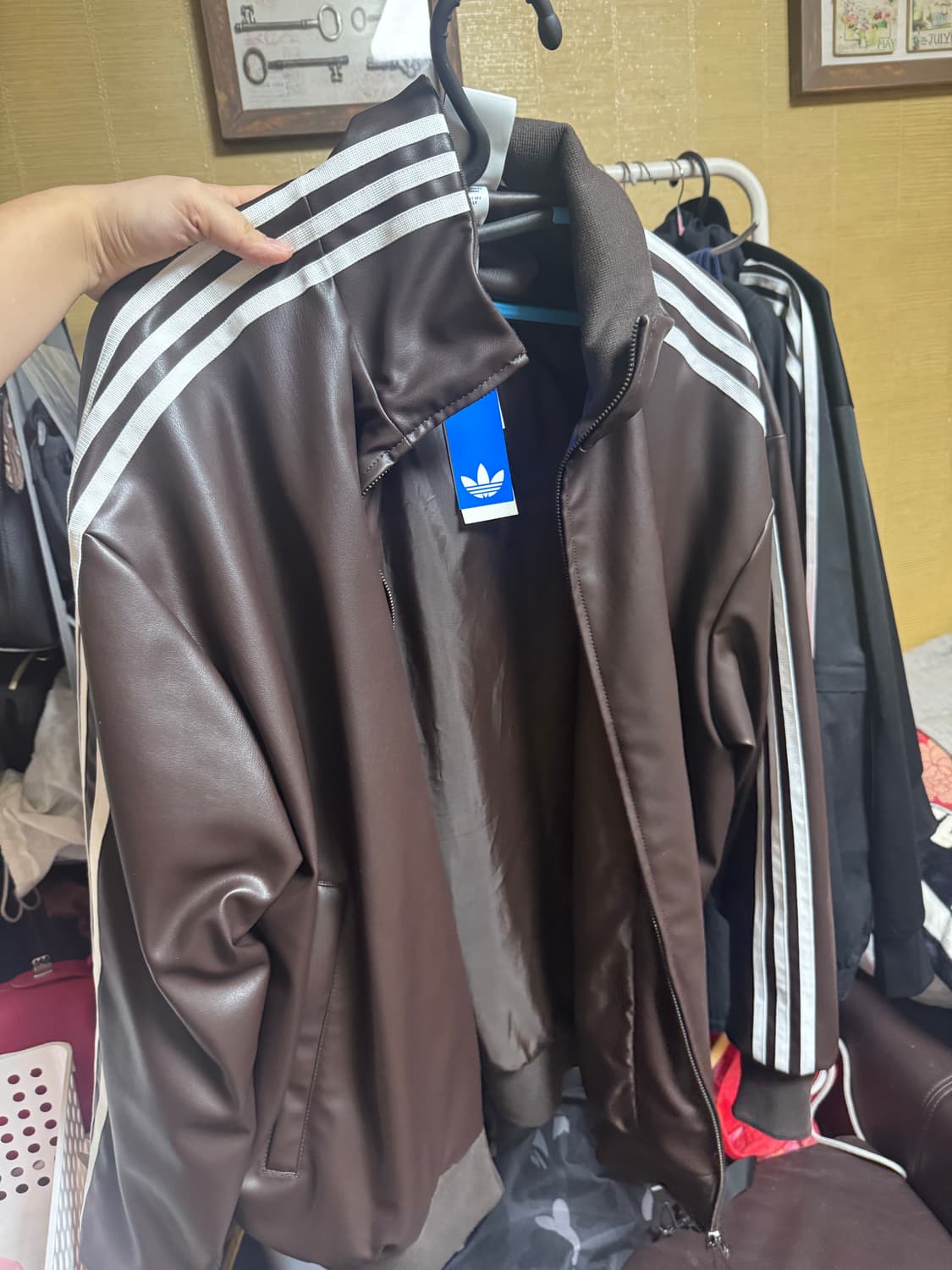 M) 아디다스 플레더 3S 레더자켓 브라운 상품이미지3
