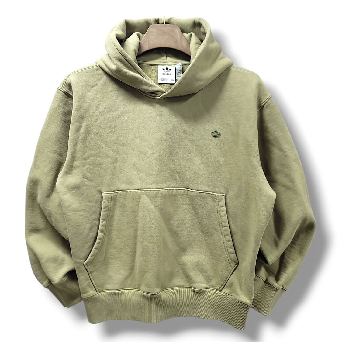 [2XL/110] 아디다스 올리브 스몰로고 기모 테리 후드티셔츠 상품이미지1