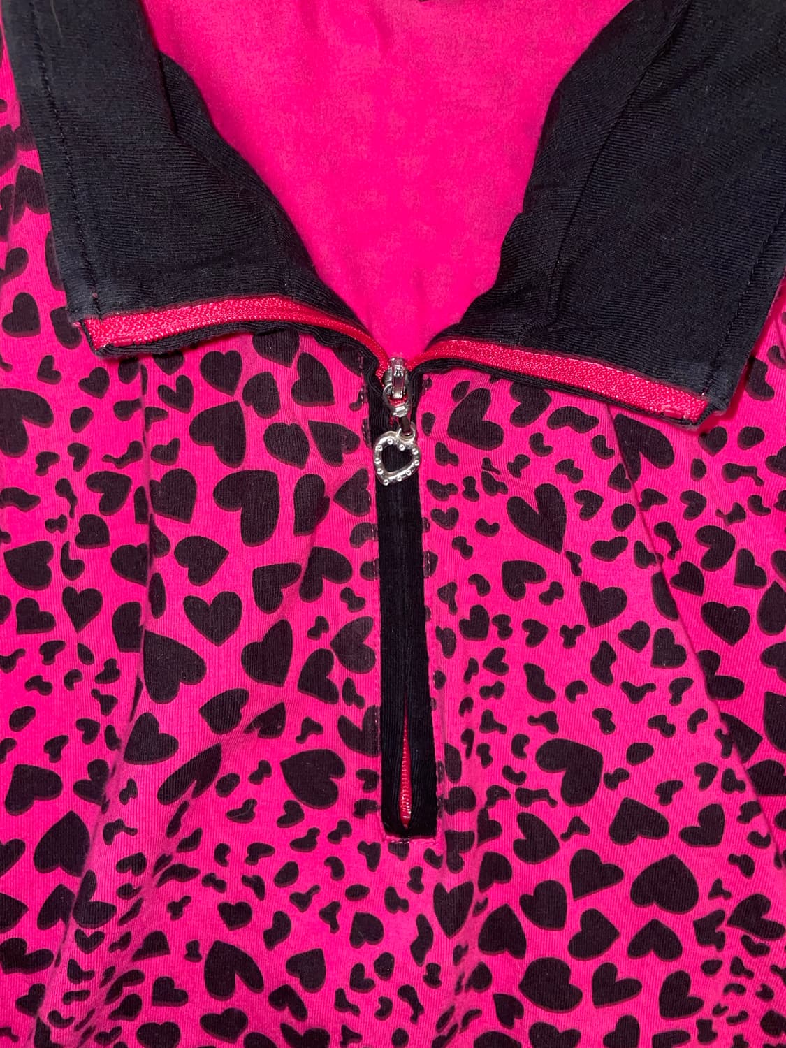 핑크 하트 호피 크롭티 상품이미지3