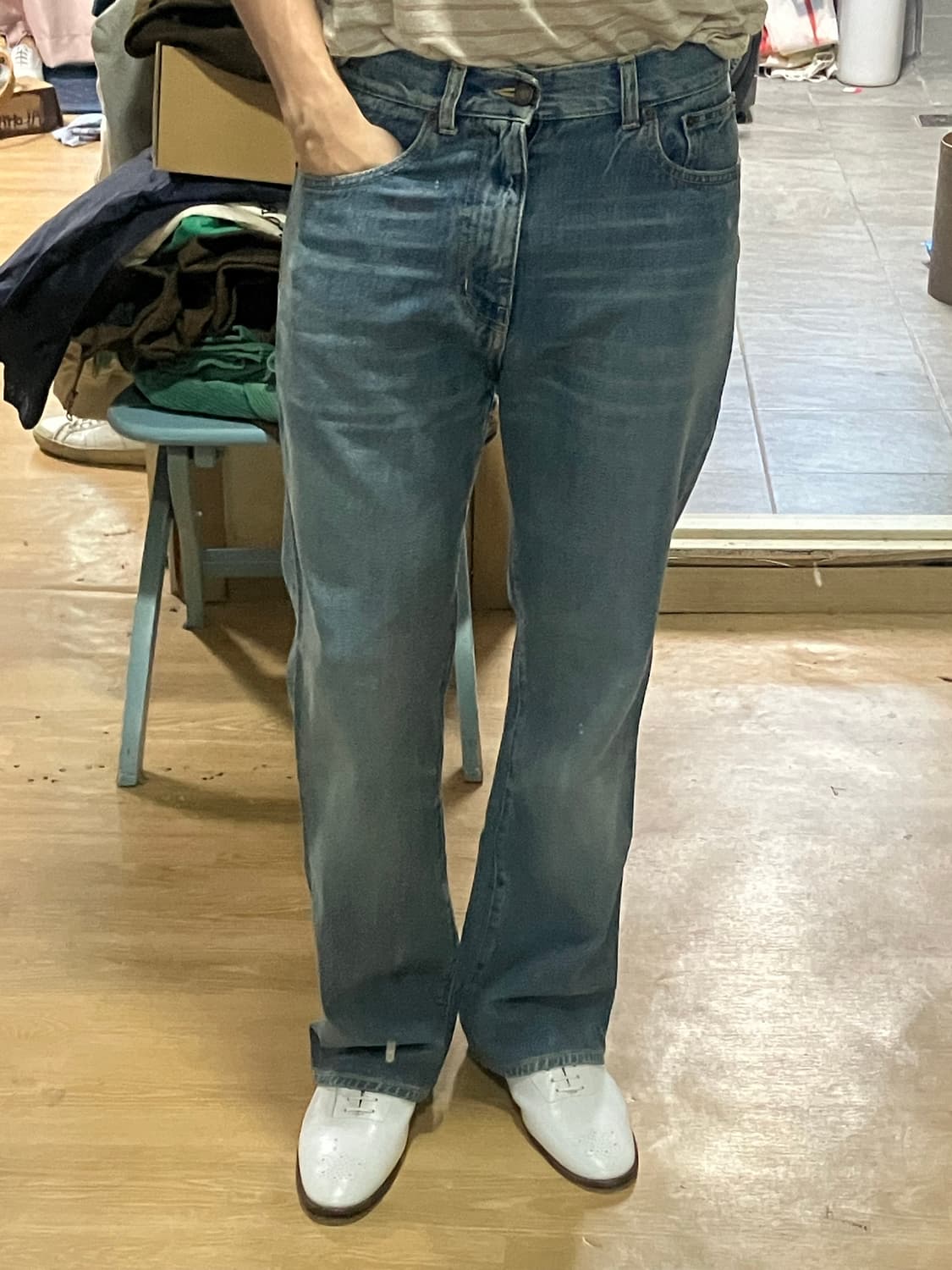 Saint Lauren 생로랑 - 클라이드 플레어 진 상품이미지8