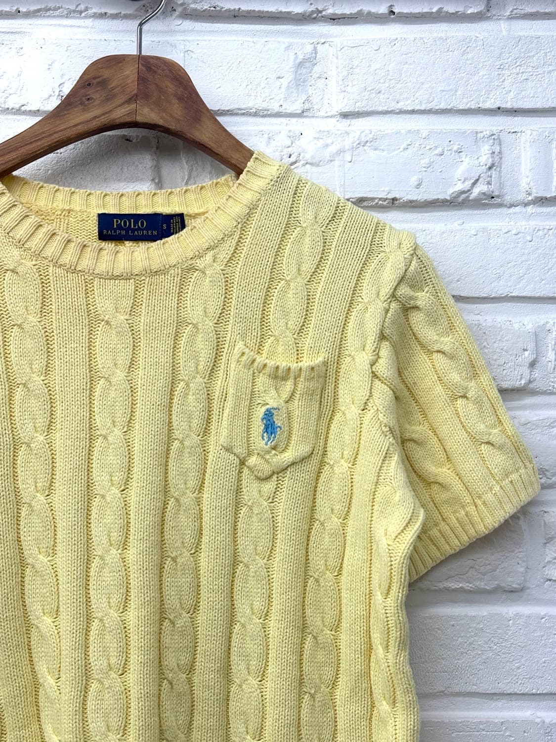 폴로 옐로우 꽈베기 반팔 니트 상품이미지4