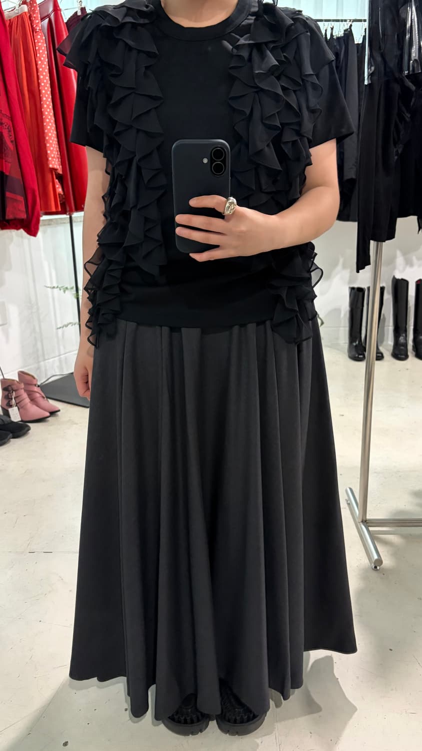 Basic Tuck Flare Skirt 상품이미지3