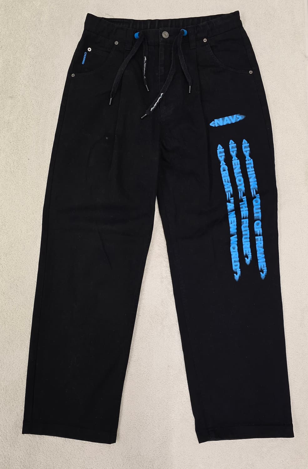 엔엔엔원 코딩프린팅 와이드 코튼 블랙팬츠.  싸이즈30
 상품이미지2