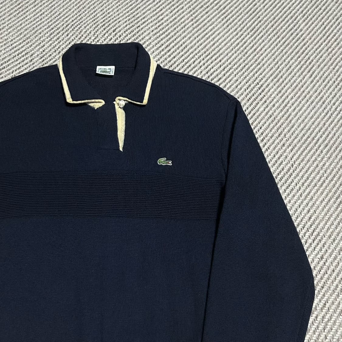 [M] Lacoste 라코스테 네이비 울 카라넥 니트 상품이미지2