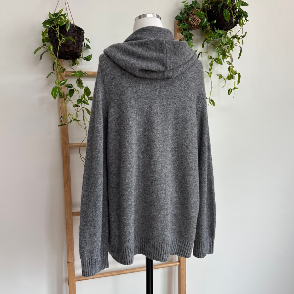 JPN/ 그레이울후드집업 울후드집업 레이후드집업 모리걸후드집업 상품이미지7