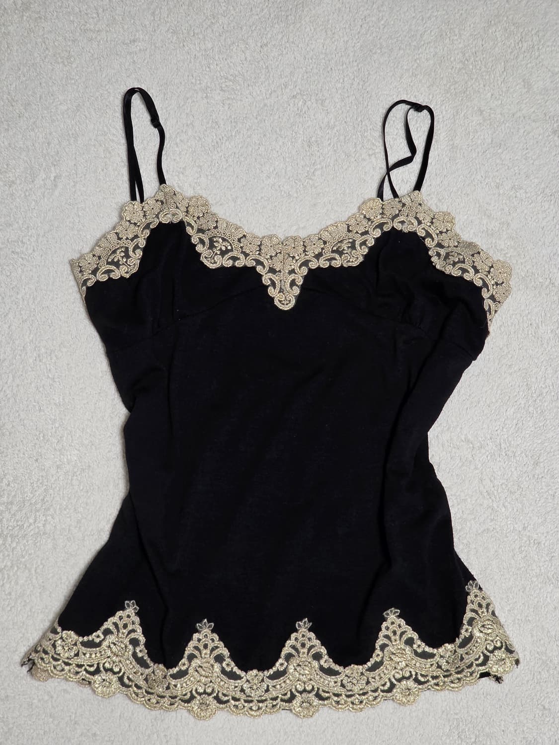 일본빈티지 레이스 나시탑 고딕 고스로리 펑크 무채색 상품이미지1