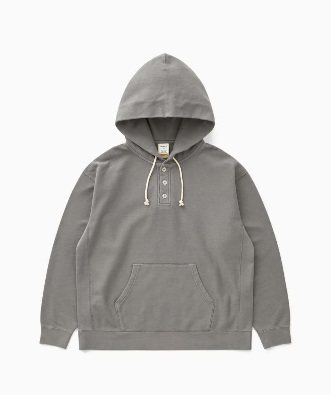 카키스 하프 버튼 후드티 상품이미지1