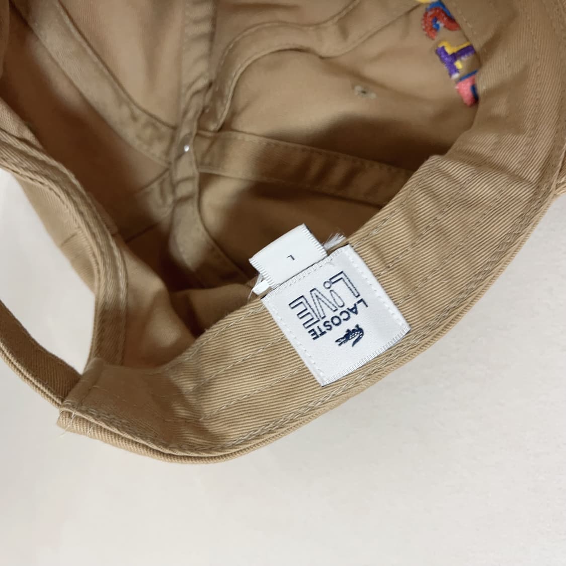 [정품] 라코스테 베이지 멀티컬러 로고 모자 상품이미지6