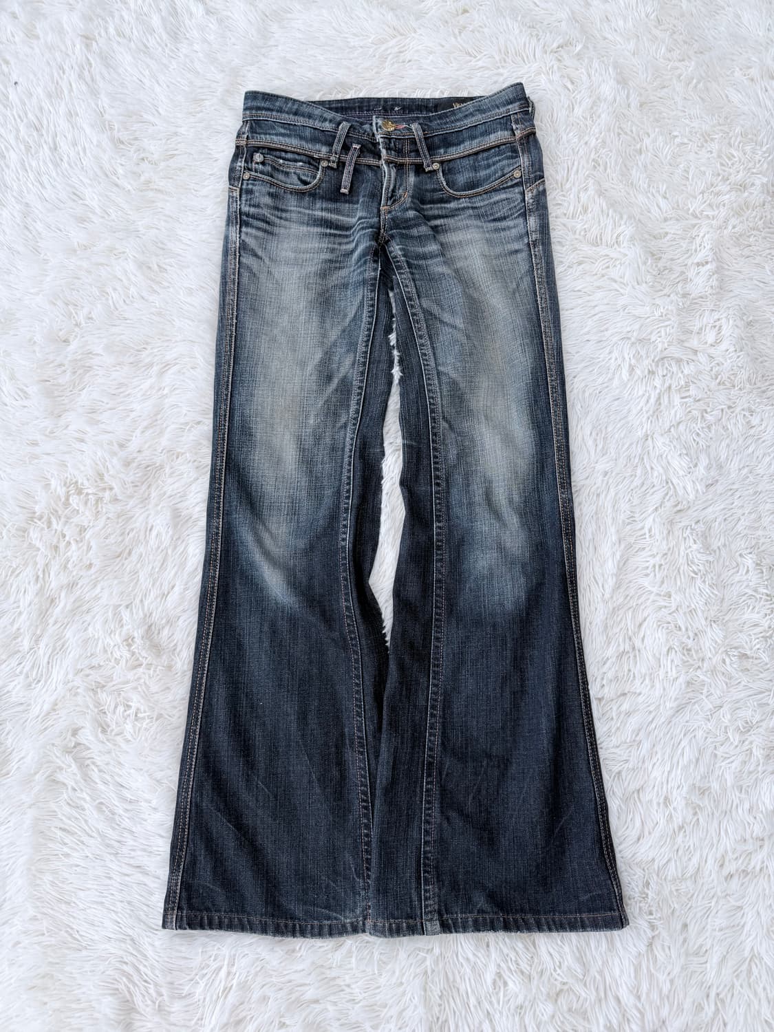 Y2K 진청 세미 부츠컷 팬츠 상품이미지1