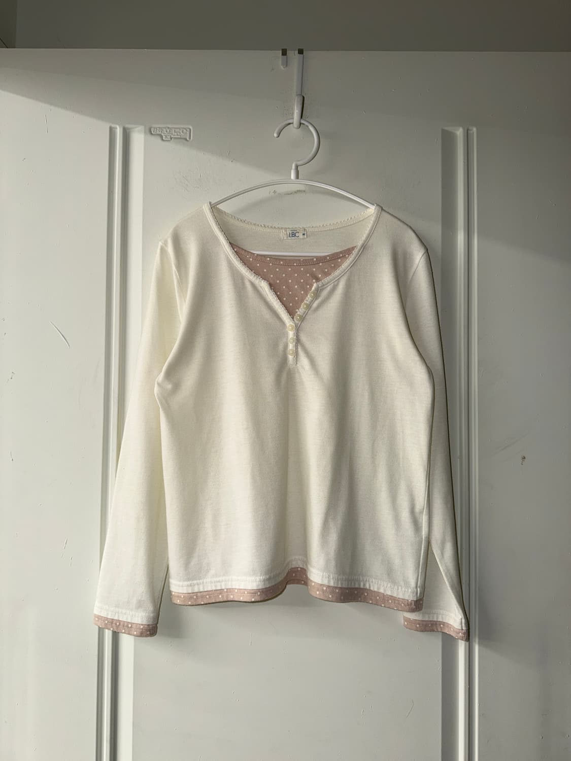 일본빈티지 핑크도트 레이어드 롱슬리브 상품이미지4