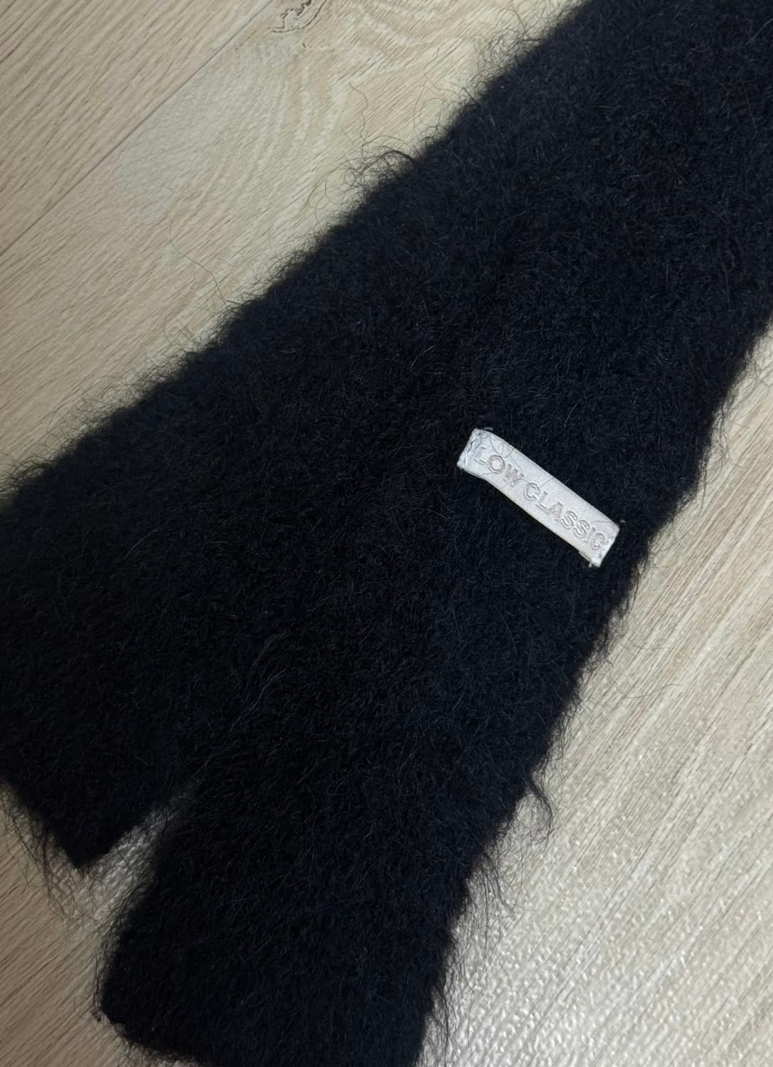 소프트 알파카 슬림 머플러 블랙 상품이미지6