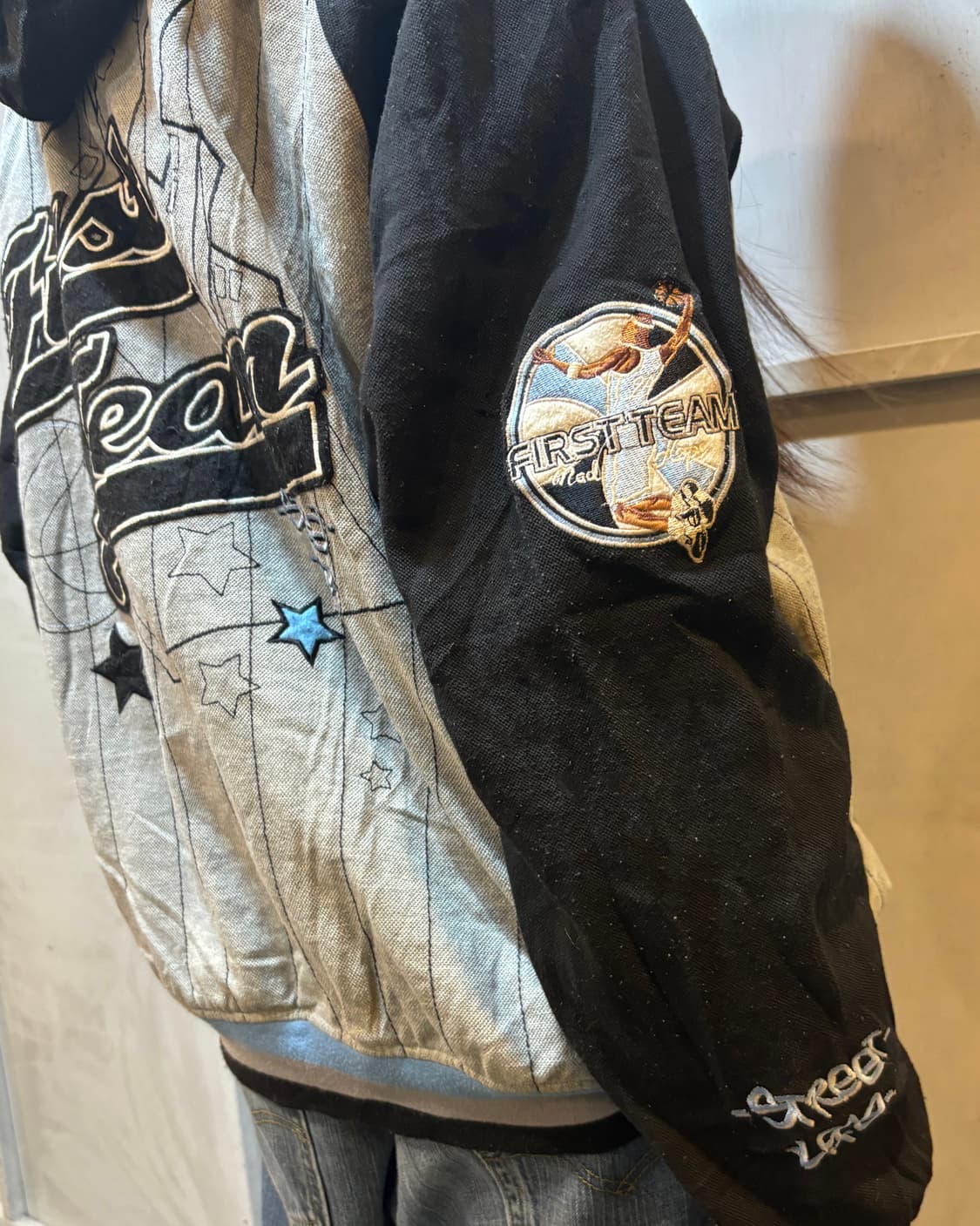 90s Vintage Hooded Varsity Jacke 상품이미지8