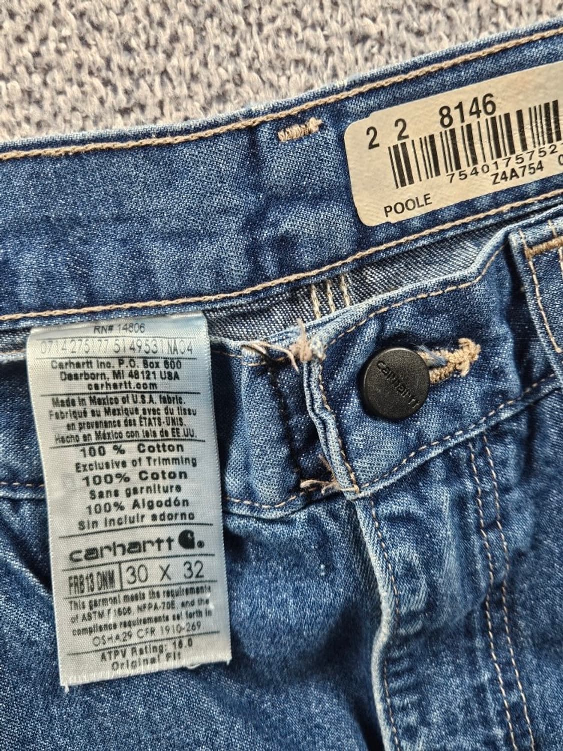 FR 칼하트 데님 카펜터 워크 팬츠 ( 30 X 32 ) / 10905 상품이미지7