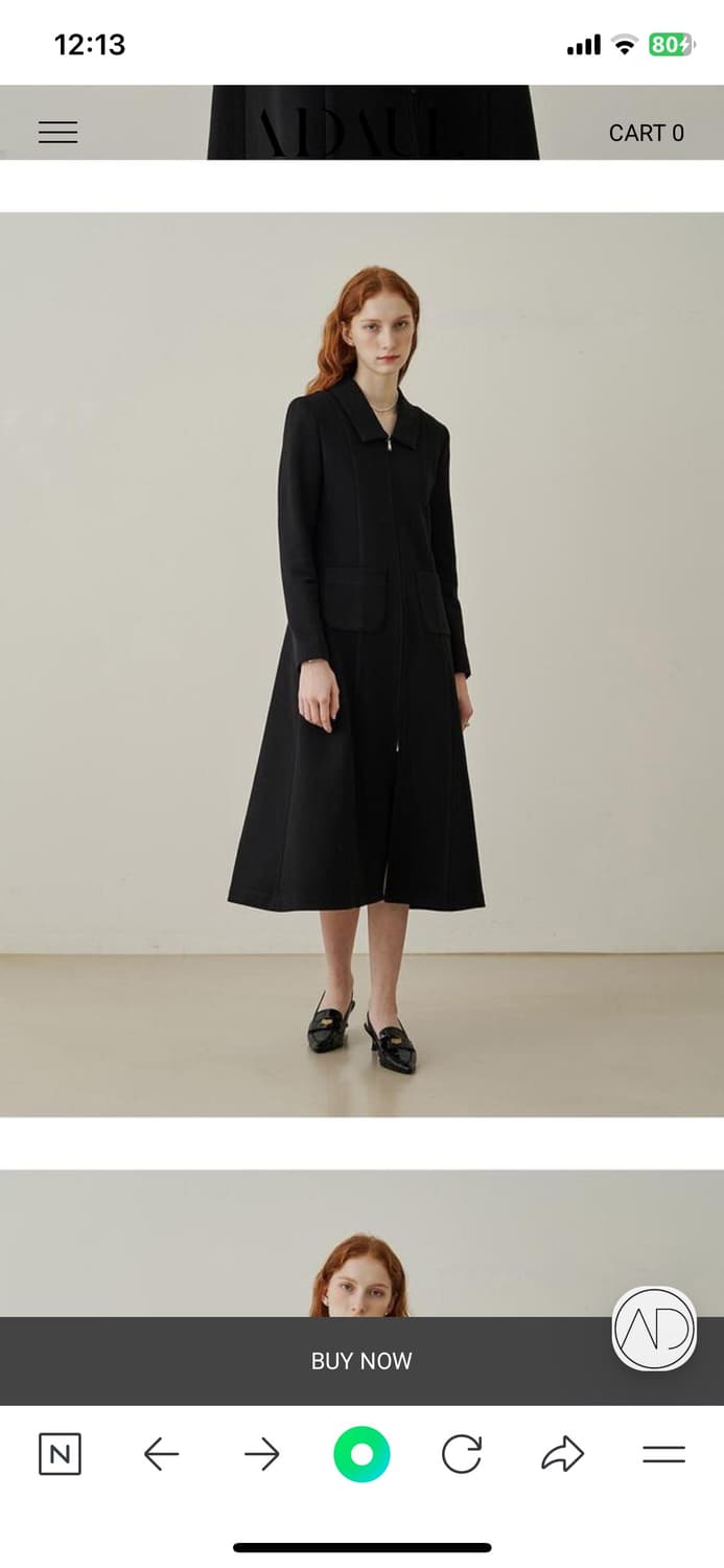 어다울) Zip up simple long dress - black-S 상품이미지7