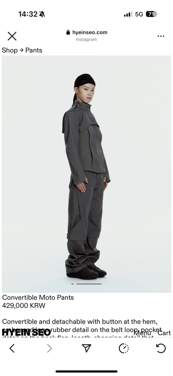 Convertible Moto Pants charcoal size 1 상품이미지4