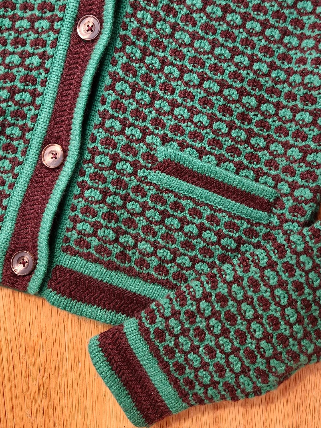 (새상품급)히말라얀캐시미어 명품 그린 니트가디건 상품이미지5