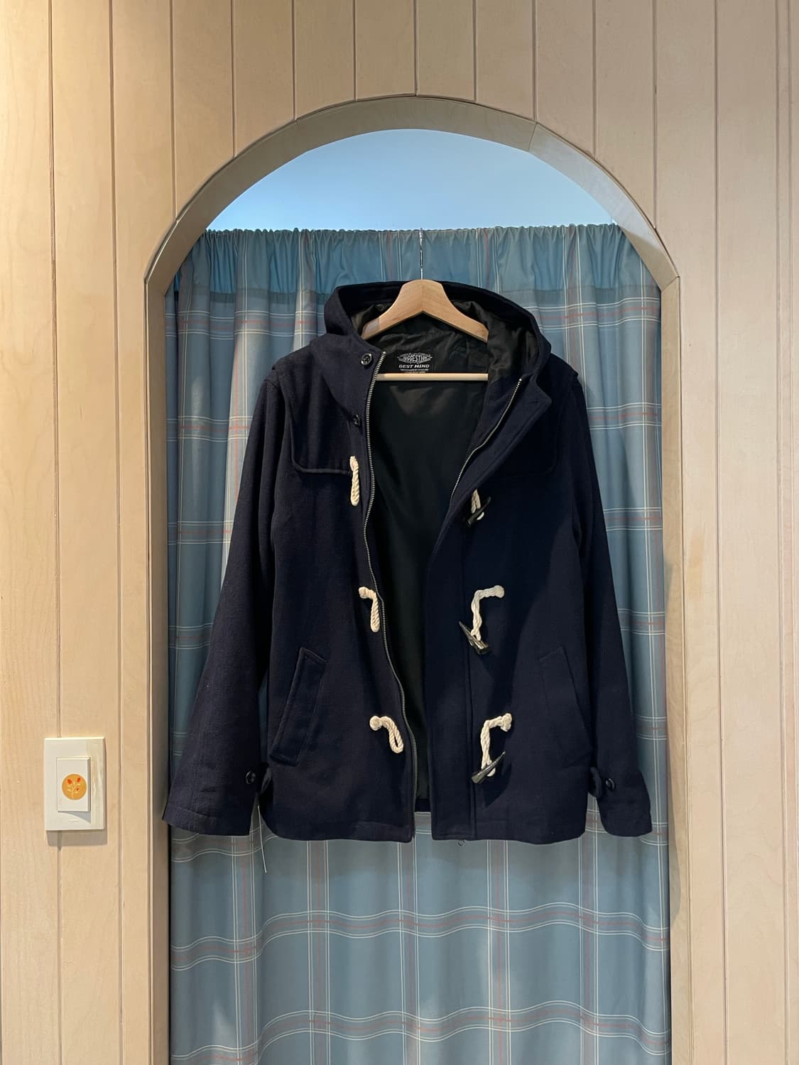 일본빈티지 네이비 떡볶이하프코트 상품이미지2