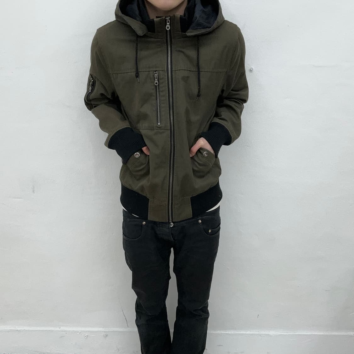Khaki formal hood jacket 상품이미지2