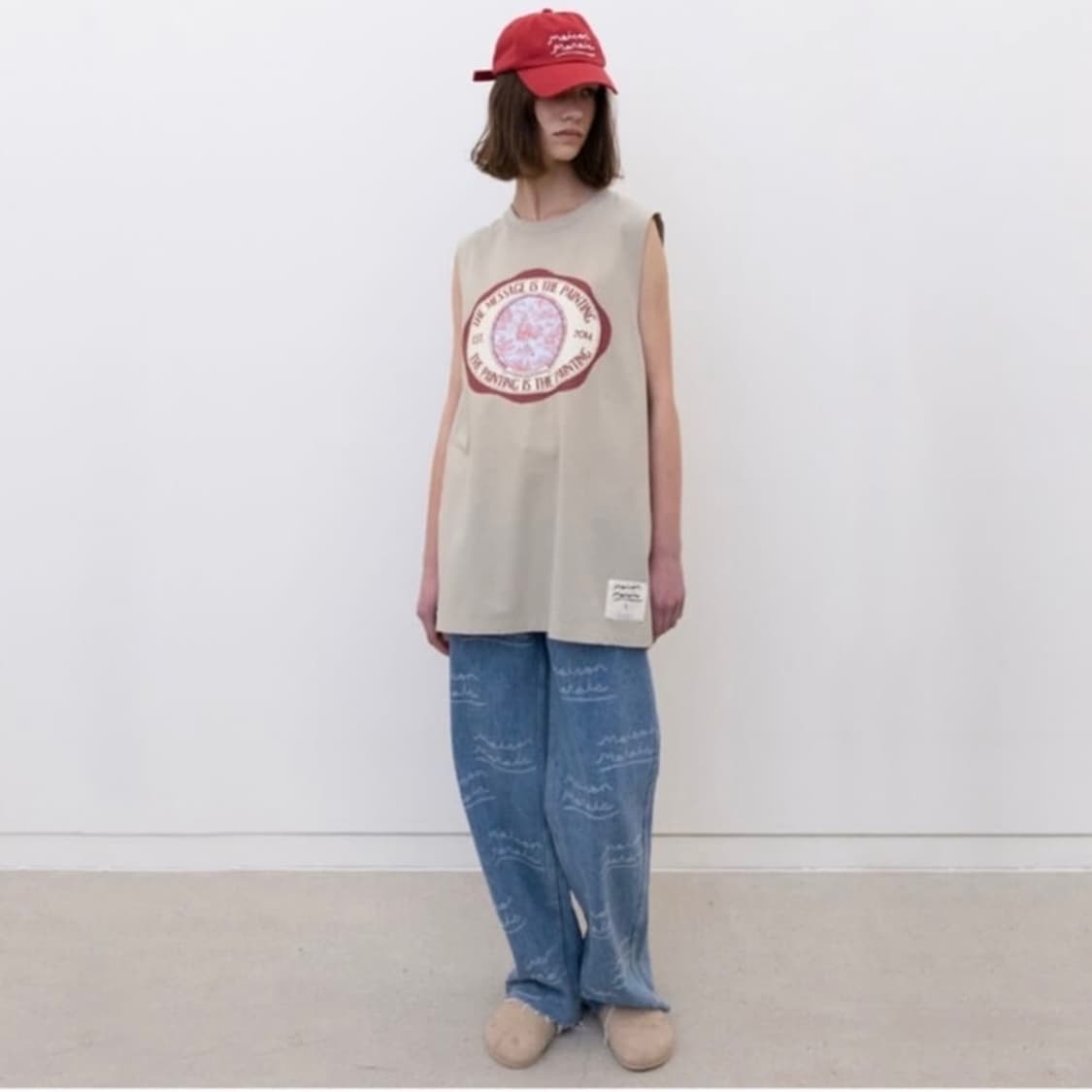 메종마레x사키 레터링 와이드 데님 상품이미지1