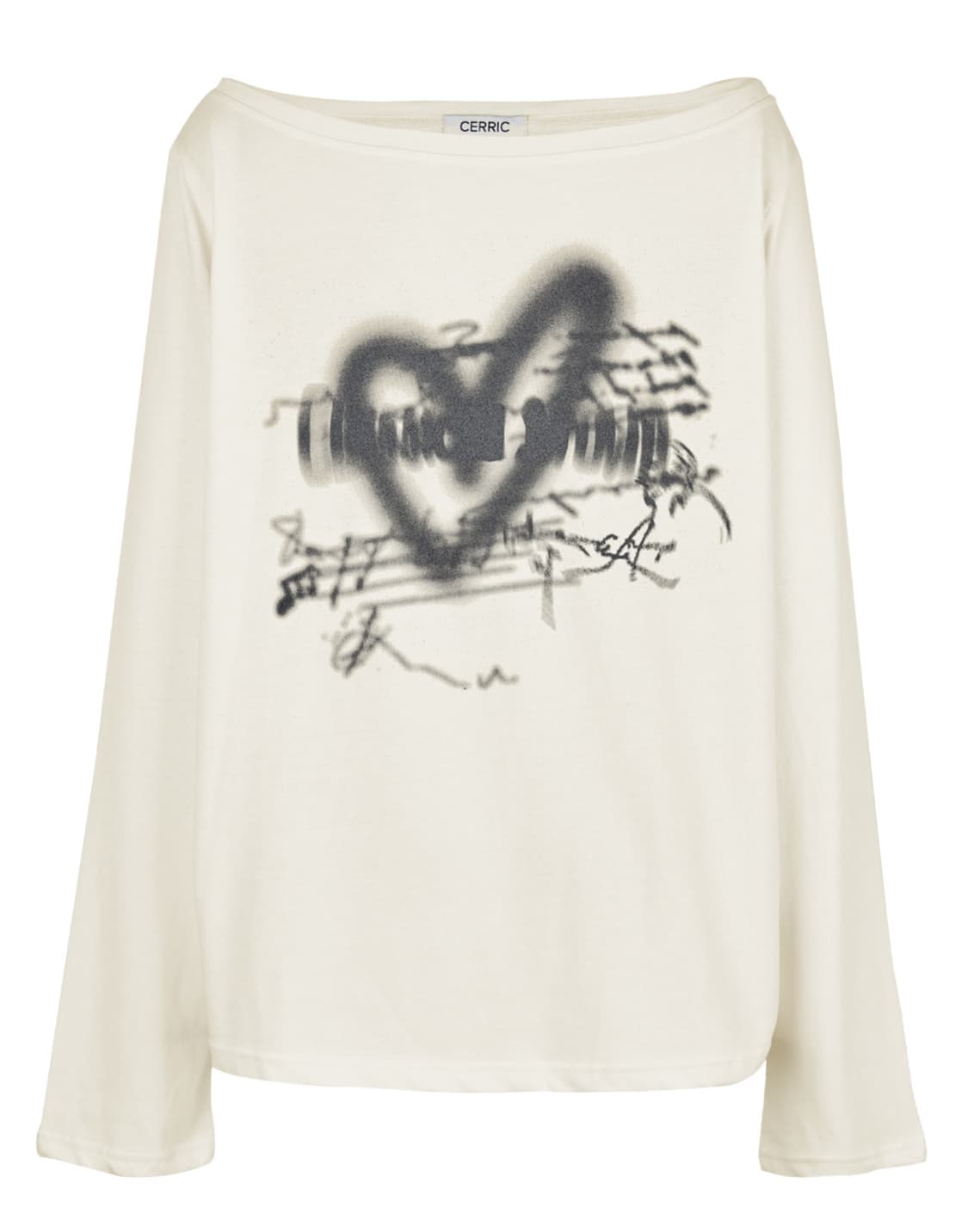 세릭 하트 보트넥 탑 아이보리 HEART BOAT NECK TOP 상품이미지1