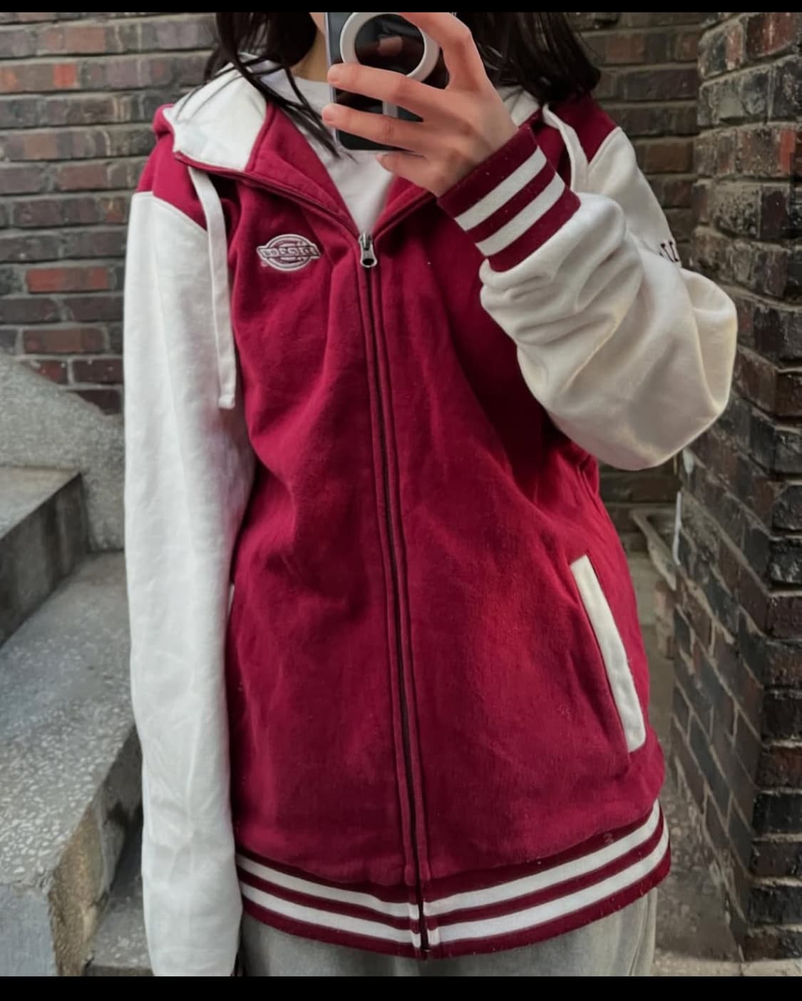 구해요) 디키즈 버건디 화이트 배색 후드집업 삽니다ㅠ 상품이미지3