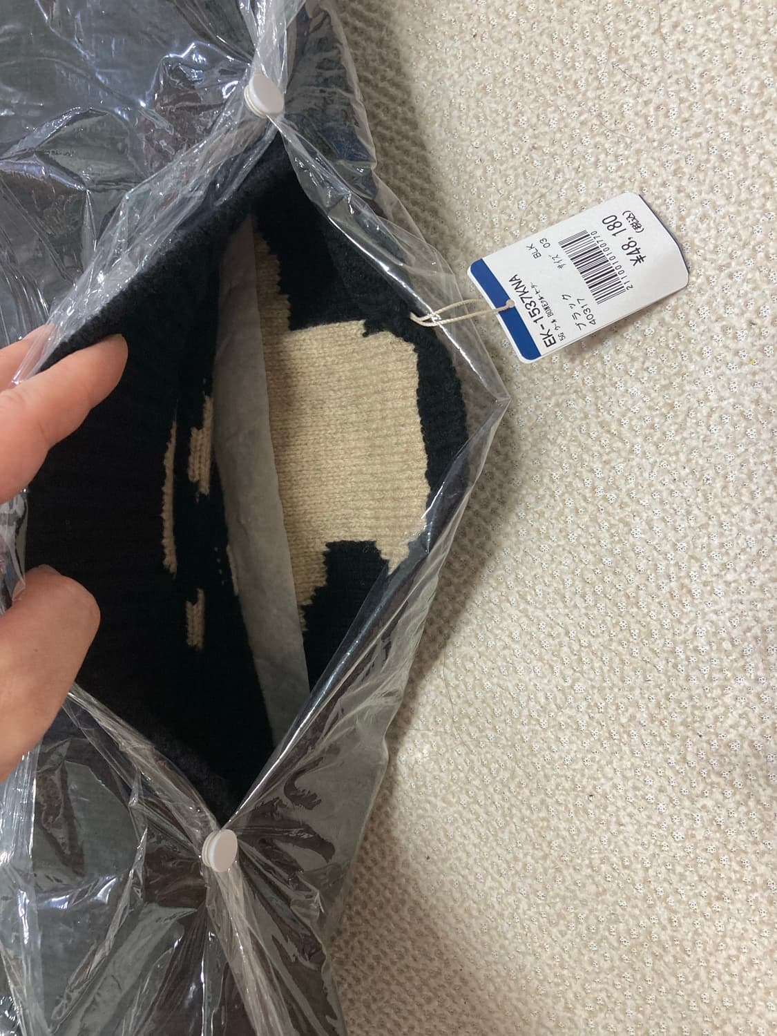 [3]캐피탈 5G 울 본 니트 크루넥 블랙 미개봉 새상품 상품이미지3