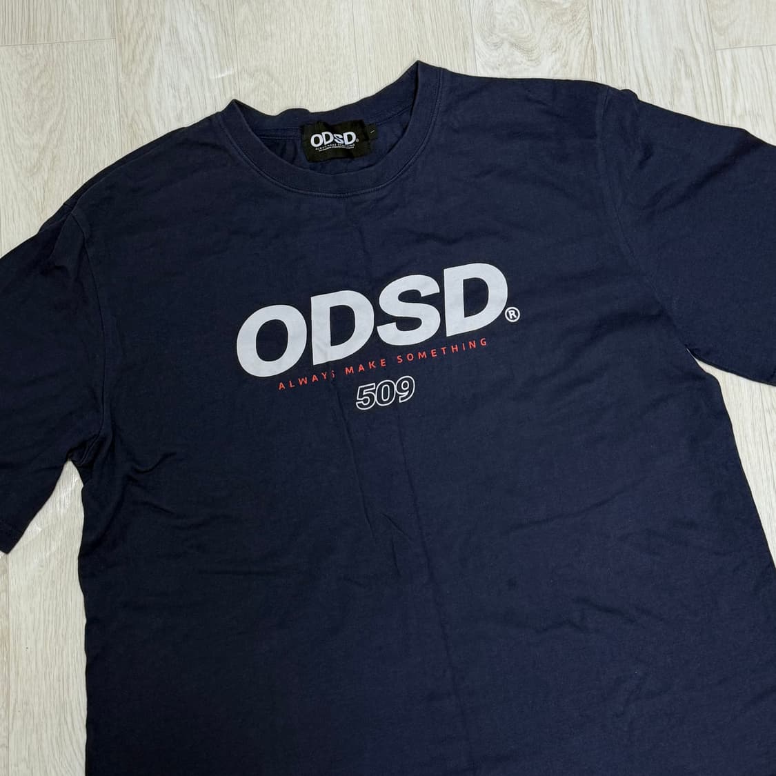 ODSD 오드스튜디오 빅로고 컬리웨이 반팔티 네이비 상품이미지1