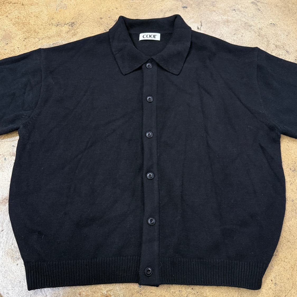 [정품/L] 쿠어 블랙 니트 카라 가디건 b16 상품이미지3