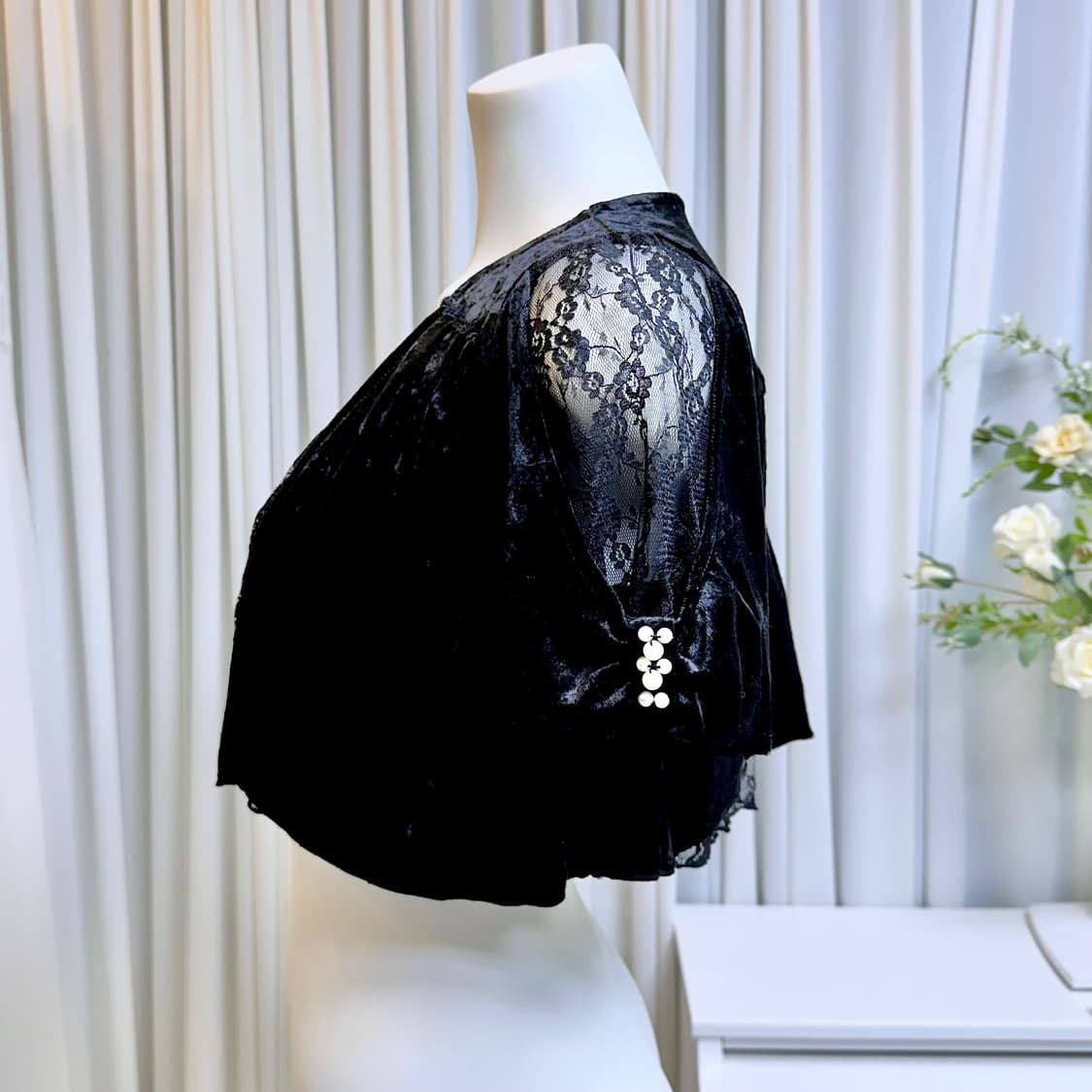 엑시즈팜 벨벳 레이스 볼레로 상품이미지2